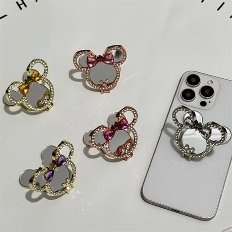 CUTECASEジュエリーミラースタンド スマホリング キラキラ リボン お洒落 人気 実用便利 可愛いガールズに大人気CM5326