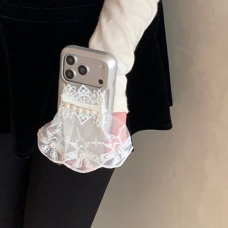 CUTECASEウェディングドレス iPhone17Pro/17ケース パール レザー製 iPhone16Pro/15/14/13proカバー 可愛い 存在感抜群 オシャレCM5875