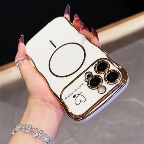 CUTECASEうねうねライン iPhone16e/16proケース Magsafe対応 ハート柄 iPhone15pro/14/13/12カバー 頑丈 涼しい感じ 人気CM5359