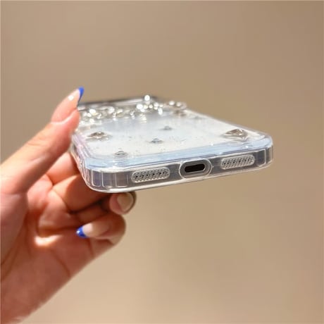 CUTECASE ダイヤデコクリアiPhone17ProMax/17ケース ラメ入り iPhone16Pro/15Pro/14ケース 丈夫 キラキラ感CM6530