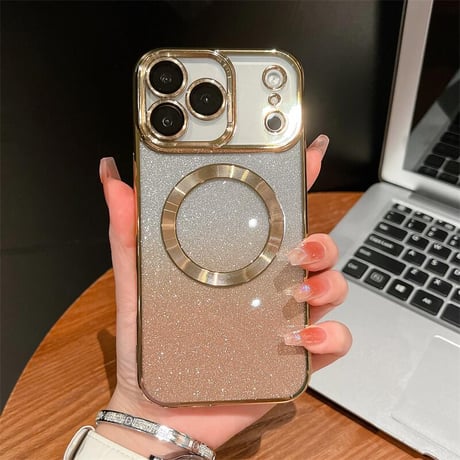CUTECASE キラキラ iPhone17Pro/17ケース Magsafe充電 iPhone17Air/ProMaxケース ラメインナーシート付 CM5675