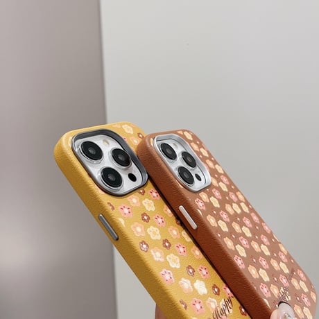 CUTECASEストラップ付 iPhone16/16proケース 花柄 レザー アイフォン15pro/14/13proカバー 高品質 エレガントCM4810