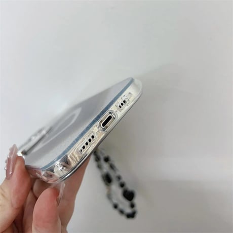 CUTECASEハート柄 iPhone15/15pro/15plusケース ストラップ付 iPhone14/13pro/12ケース 女子力アップ キラキラCM4400
