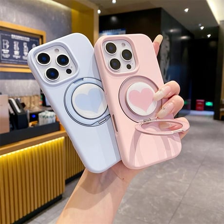 CUTECASEハート柄マグネットリング iPhone16pro/16ケース 高品質シリコン アイフォン15/14pro/13/promaxカバー 耐衝撃丈夫 ワイヤレス充電 スタンドCM4953