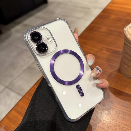 CUTECASE透明Magsafe対応 iPhone16pro/16ケース レンズカバー付 iPhone15/14promax/13カバー 黄ばまない CM5428