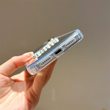 CUTECASE Queen ミラー iPhone17Pro/17ケース ジュエリー蝶デコ iPhone17ProMax/16Pro/15カバー オシャレ メイク直しに便利 CM5826