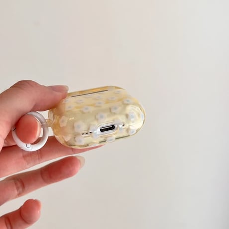 CUTECASE 韓国っぽ Airpods Pro3ケース かわいい花柄 Airpods4/3カバー pro2/pro1 リング/キーホルダー ギフトにおすすめCM6459
