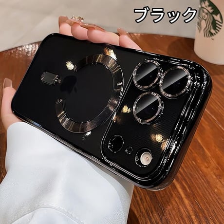 CUTECASE MagSafe対応 iPhone17ProMax/17Proケース メタルライン クリア iPhone17/Airカバー カメラ保護 軽量 持ち運びやすいCM5713