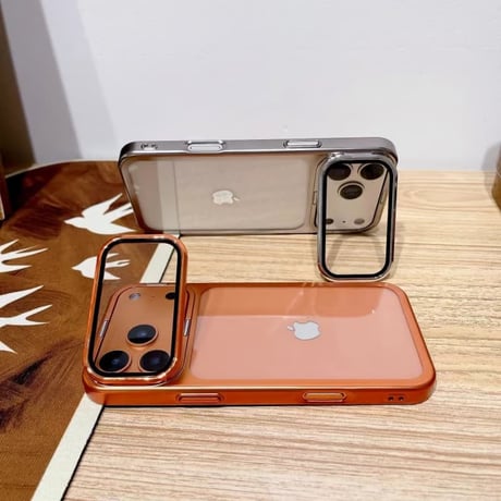 CUTECASEカメラカバースタンド一体 iPhone17ProMax/17Proケース 高透明メタル iPhone17/16Proカバー 黄ばまない 全体保護 CM5717