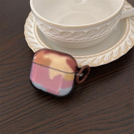 CUTECASE暈し染め Airpods4ケース シック AirpodsPro2ケース airpods3/2カバー パープル リング付 ギフトにおすすめ CM5299