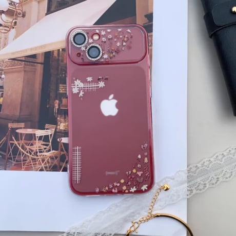 CUTECASE花柄 iPhone17Pro/17ケース かわいい iPhone17ProMax/16Pro/15カバー 半透明 女子力アップ CM6101