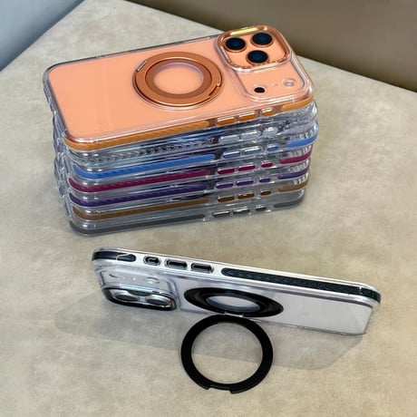 CUTECASE 耐衝撃滑り止め加工 iPhone17Pro/17promaxケース MagSafeリングスタンド iPhone17/16Pro/15ケース 高品質黄ばまない 耐久性 CM5970