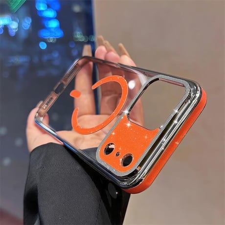 CUTECASEキラキラカメラ枠 iPhone17/17Proケース MagSafe対応 ラメライン iPhone17ProMax/Airケース 耐衝撃 高級感 CM5730