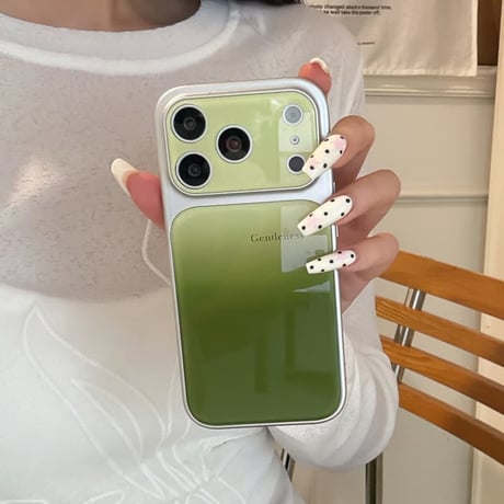 CUTECASE グラデーショングリーンiPhone17Promaxケース 光沢感 iPhone16/15Pro/14ケース 頑丈 涼しそうCM6371