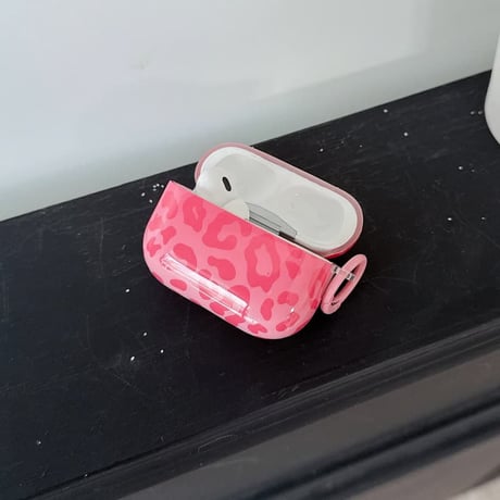 CUTECASE アニマル柄 AirpodsPro3ケース 艶感 ヒョウ柄 Airpods4/pro2カバー トレンド感 リング付 人気 CM5907