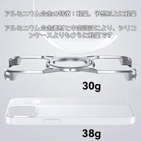 CUTECASE iPhone17Promaxケースアルミ合金フレームレス設計中空放熱支点リング保護ケース360°回転リングホルダー