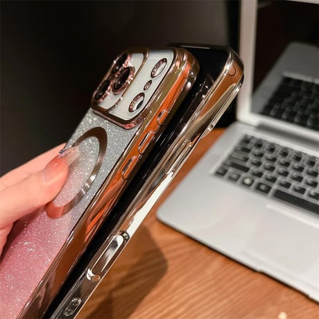 CUTECASE キラキラ iPhone17Pro/17ケース Magsafe充電 iPhone17Air/ProMaxケース ラメインナーシート付 CM5675