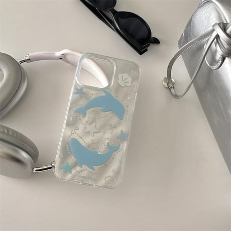 CUTECASEかわいいイルカiphone16PromaxケースiPhone16case C6032