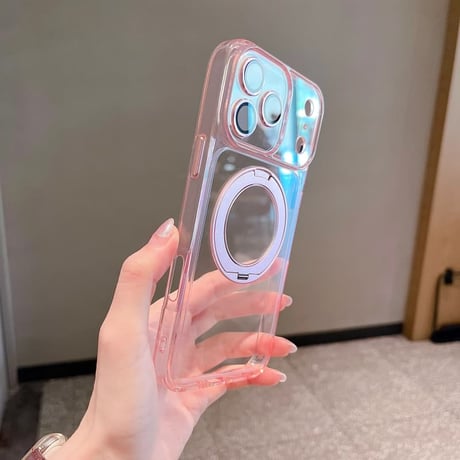 CUTECASE 高透明 iPhone18Promax/17Promaxケース Magsafeリングスタンド付 iPhone16ProMax/15Promaxケース カメラ保護CM6464