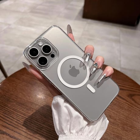 CUTECASE MagSafe対応 高透明 iPhone15pro/15promaxケース ナチュラルチタニウム iPhone14pro/13promax/12対応 黄ばまない薄型 CM4047