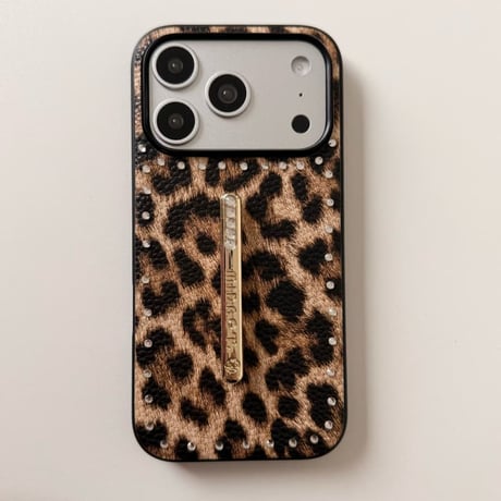 CUTECASE ダイヤスタンド iPhone17Promaxケース ストーンライン レザー iPhone17pro/16/15/14カバー 高品質 オシャレCM6322
