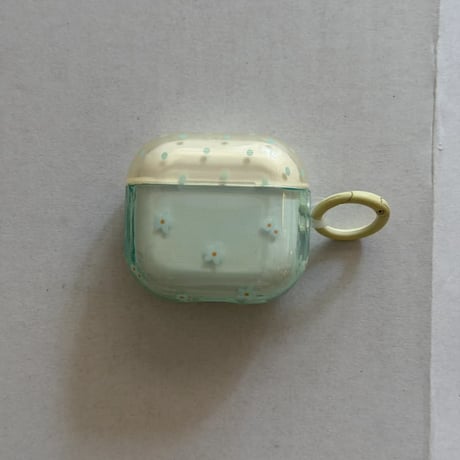 CUTECASE 明るく爽やか Airpods Pro3ケース 花柄 光沢感 Airpods4/3カバー pro2/pro1 リング/キーホルダー 春夏向けCM6228