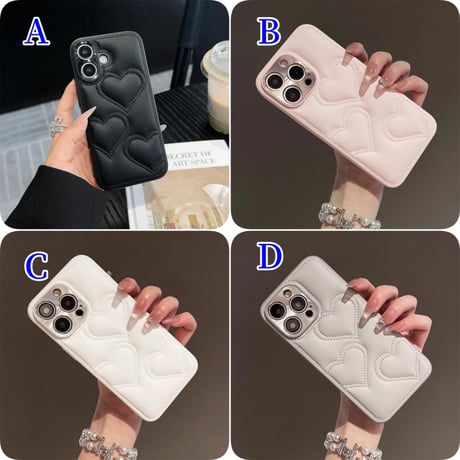 CUTECASEiPhone16/16plusケース ハートキルティング iPhone15pro/14/13Proカバー エレガント カメラ保護CM4668