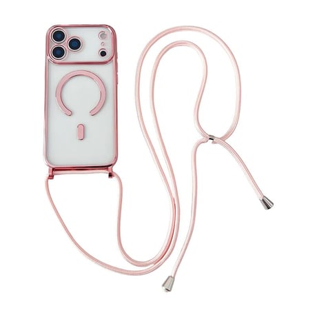 CUTECASE ショルダーストラップ付 iPhone17Pro/17ケース メタルライン MagSafe対応 iPhone17ProMax/Airカバー カメラ保護 軽量 シンプル風CM5728