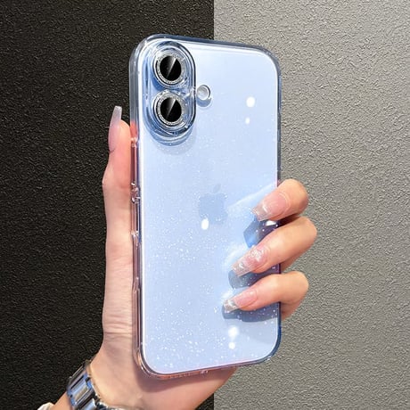 CUTECASE ラベンダー/ミストブルー/セージ iPhone17ケース 高透明感軽量でかさばらないキラキラレンズカバー iPhone17Pro/16ケース クリア 背面ラメ入り ソフトCM5765