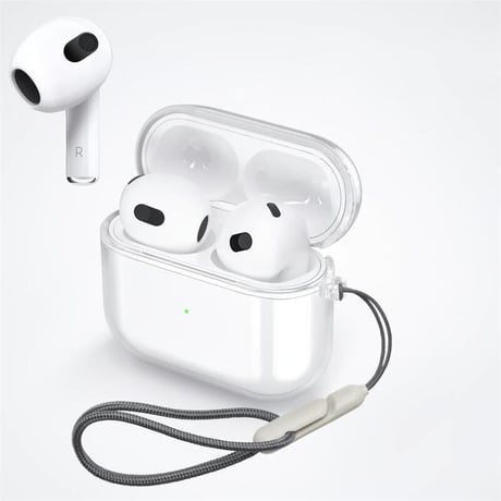 CUTECASE透明 Airpods 4 ケース ストラップ付 AirpodsPro2/Pro1カバー Airpods3/2 黄ばみにくいCM4692