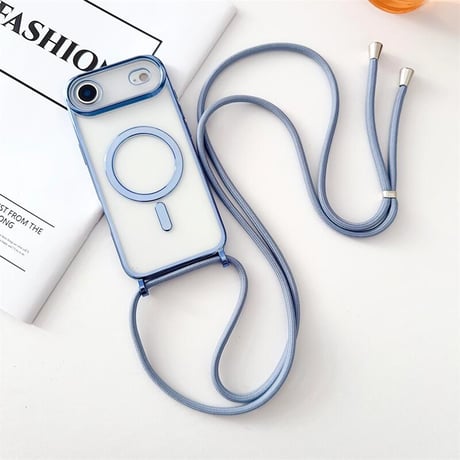 CUTECASE ショルダーストラップ付 iPhone17Pro/17ケース メタルライン MagSafe対応 iPhone17ProMax/Airカバー カメラ保護 軽量 シンプル風CM5728