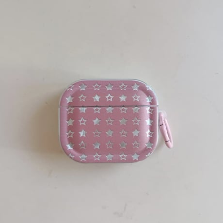 CUTECASE 星柄 Airpods Pro3ケース シェル柄 Airpods 4/3カバーケース AirpodsPro2/1 ピンクカラー リング付き シックCM6237