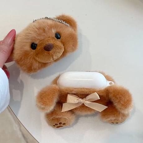 CUTECASE くまぬいぐるみ Airpods Pro3ケース ふわふわ Airpods4/3カバー pro2/Pro1ケース 可愛い ギフトにおすすめ CM6268