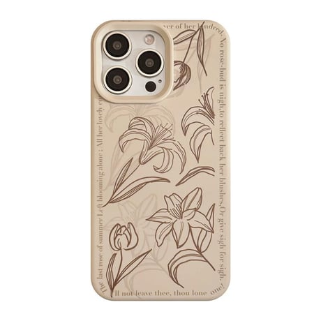 CUTECASE ゆり 花柄 iPhone16Pro/16ケース 高級感 iPhone15Pro/14Promax/13/12カバー エレガント 指紋防止 大人女子必見 CM4825
