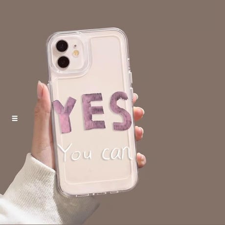 CUTECASE YES You can iPhone16pro/16plusケース ミラー/クリア iPhone15promax/14/13miniカバー シック シンプル風 CM5415