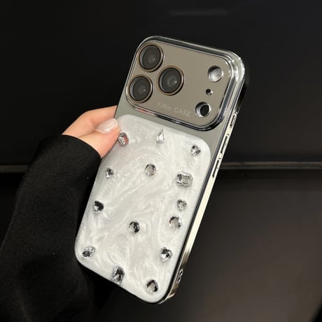 CUTECASE ダイヤデコミラーiPhone17Promaxケース おしゃれ iPhone16Pro/15Pro/14Pro/13ケース 丈夫 人気デザインCM6463