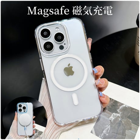 CUTECASE 透明高機能magsafe 充電iPhone15/15Promaxケース 高品質黄ばまない iPhone14Pro/13proケース 滑り止め 丈夫 C6010