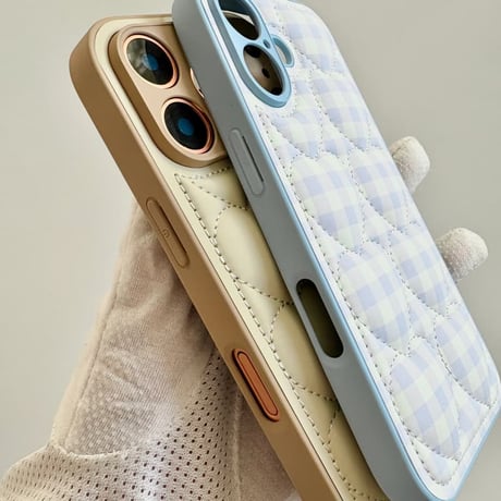 CUTECASE ダウンジャケット風 iPhone17Promaxケース キルティングハート iPhone17Pro/16Pro/15Proケース 耐衝撃 お洒落 CM5767