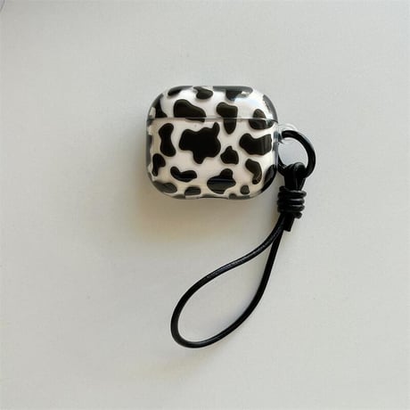 CUTECASE アニマル柄 Airpods４ケース 牛柄 ストラップ付 Airpods3/Pro2ケース 可愛い 丈夫CM5674