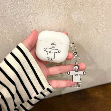 CUTECASE ペア AirpodsPro3ケース 女の子/男の子 Airpods4/3カバー pro2/Pro1ケース 可愛いキーホルダー付 お揃いコーデCM6220