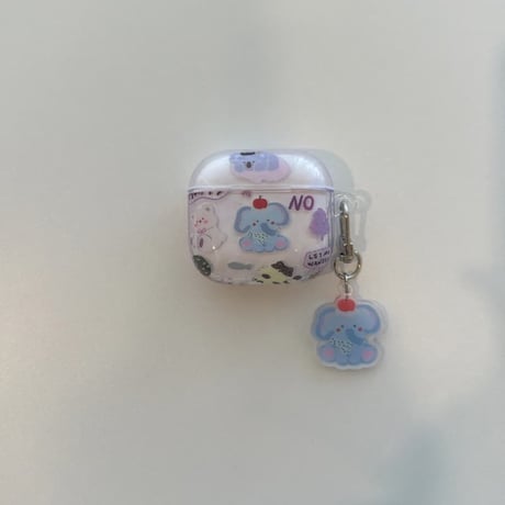 CUTECASE 象 Airpods Pro3ケース かわいい Airpods4/3カバー pro2/pro1 リング/キーホルダー 韓国風CM6258