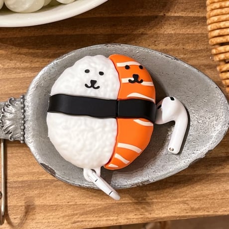 CUTECASE サーモン寿司 Airpods Pro3ケース 可愛い 美味しいそう Airpods 4/3カバーケース AirpodsPro2/1 ギフトにおすすめ CM6333