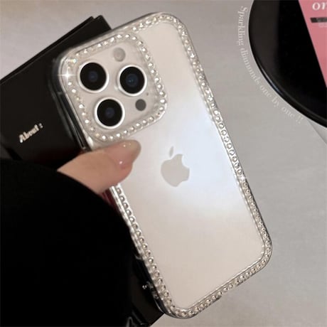 CUTECASEジュエリーライン iPhone16pro/17ケース 高透明 iPhone15pro/14plus/13カバー シンプル 高級感 飽きない CM5498