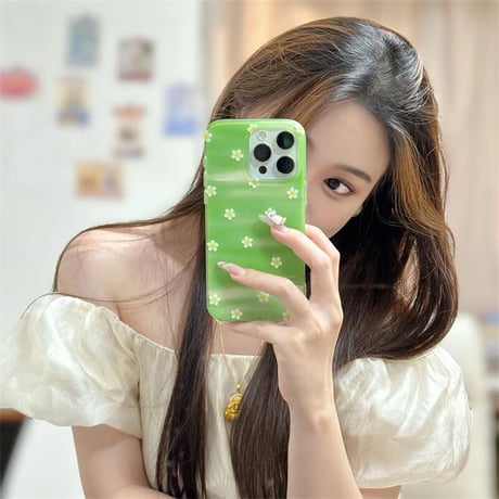 CUTECASE 韓国っぽい iPhone16pro/17ケース 花柄 iPhone15pro/14/13カバー 丈夫 可愛い 女子力高い CM5595