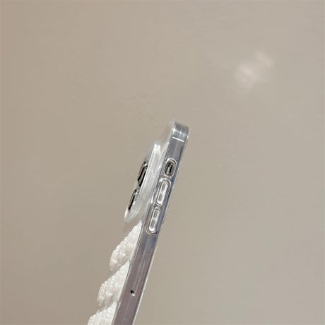 CUTECASEパールリボンデコiPhone15/15plus/15proケース キラキララメ入り クリア iPhone14/12/13proカバー 女子力UP ギフトにおすすめ CM4045