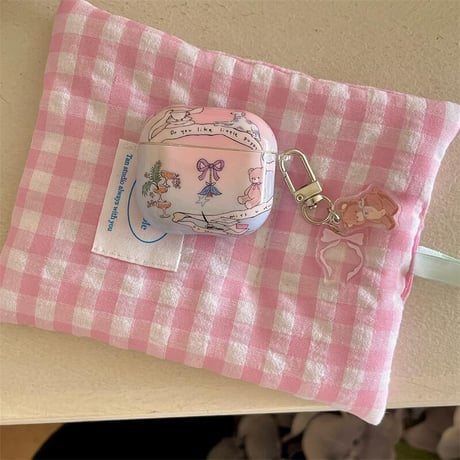 CUTECASE大人可愛い Airpods4ケース クマちゃん Airpods3/Pro2ケース airpodspro2カバー キーチェーン付 ギフトにおすすめCM5133