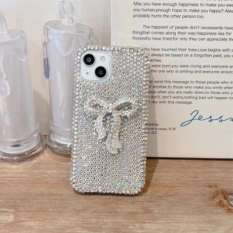 CUTECASEジュエリー iPhone15/15proケース 立体リボン iPhone14pro/13/12カバー 豪華 プレゼントにおすすめ CM4477