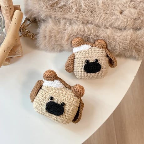 CUTECASE ニット犬ちゃん Airpods Pro3ケース ギフトにおすすめ Airpods4/3ケース AirpodsPro2/Pro1カバー 柔らかい 可愛すぎ CM5864