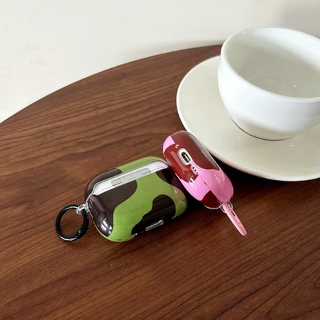 CUTECASE ハートカラーブロッキング AirpodsPro3ケース 韓国っぽい Airpods3/pro2カバー 可愛い リング付 CM5964