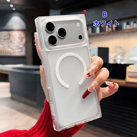 CUTECASEスクエア iPhone17Pro/17ProMaxケース 指紋防止 MagSafe対応 iPhone17/16Pro/15カバー マット仕上げ 耐久性あるCM5995